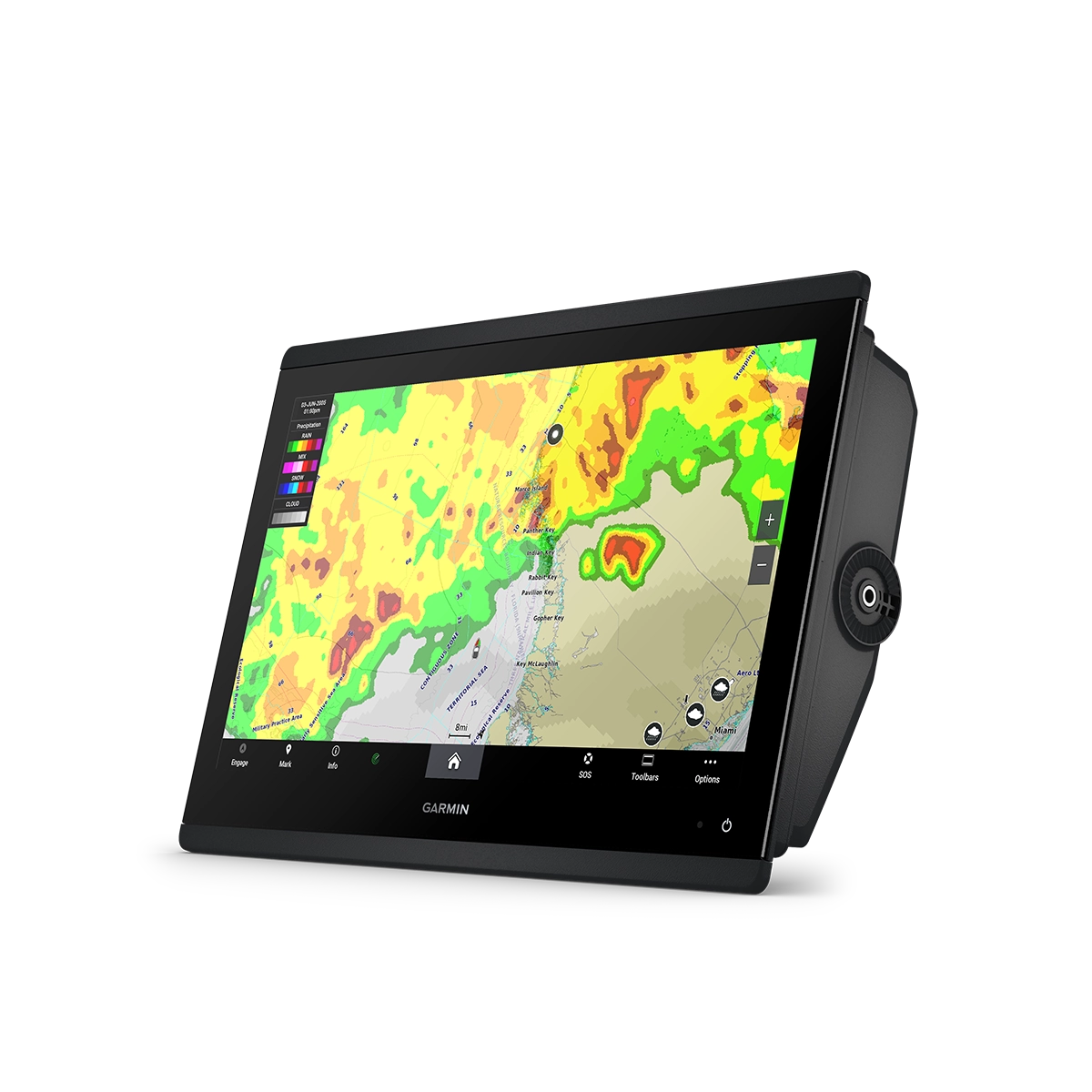 Garmin GPSMAP 16x3 Series full chart and weather view