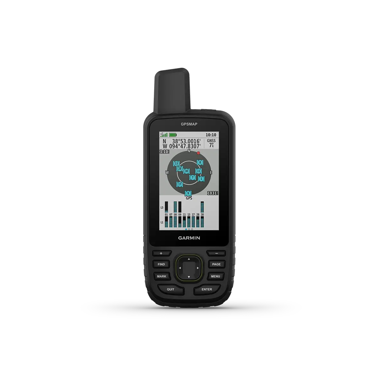 Garmin GPSMAP 67 with GPS constellations screen