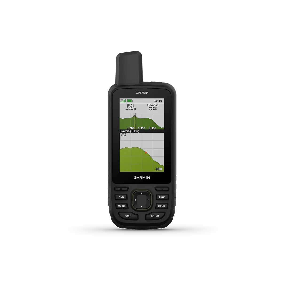 Garmin GPSMAP 67 with elevation graph screen