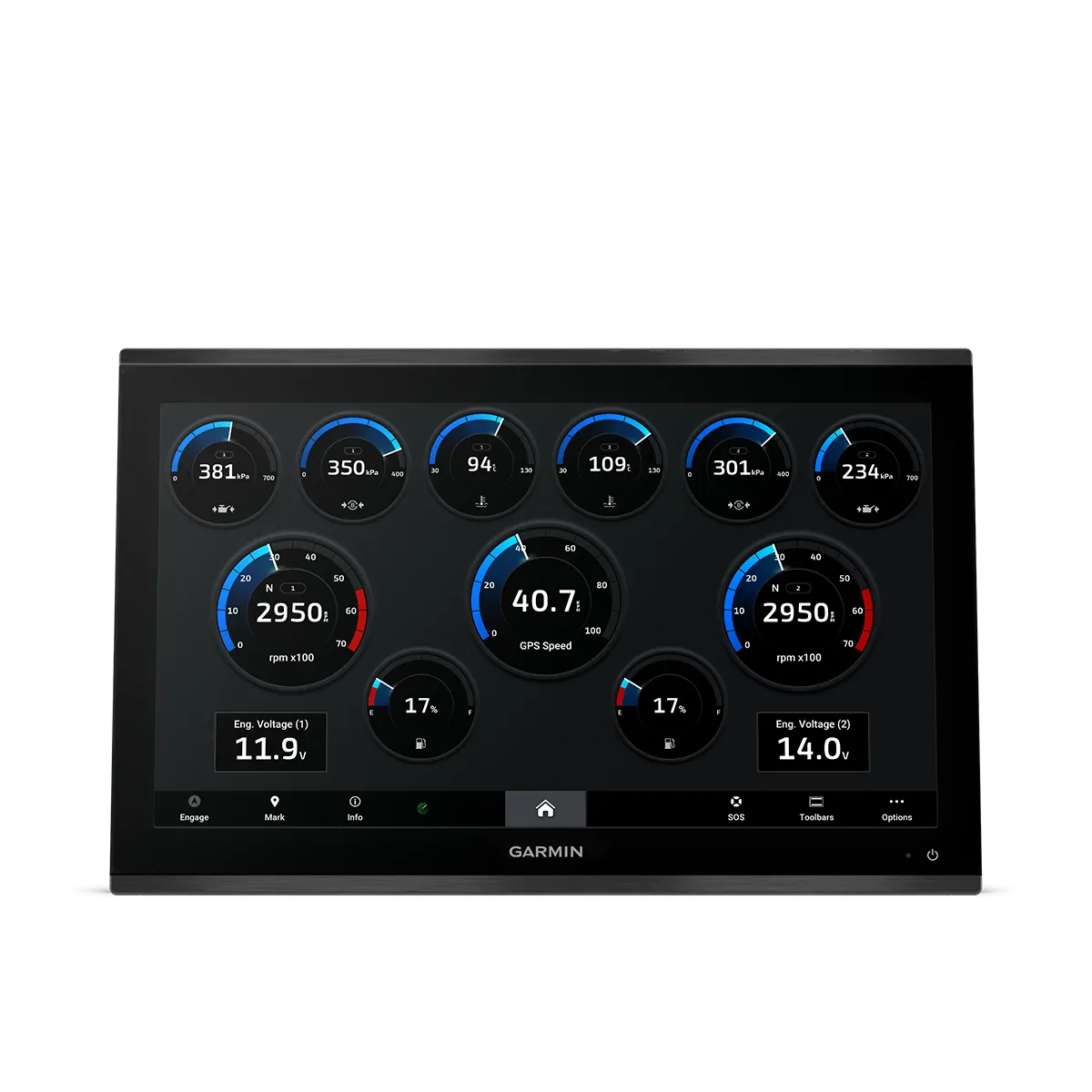 Garmin GPSMAP 9022 9222 engine controls