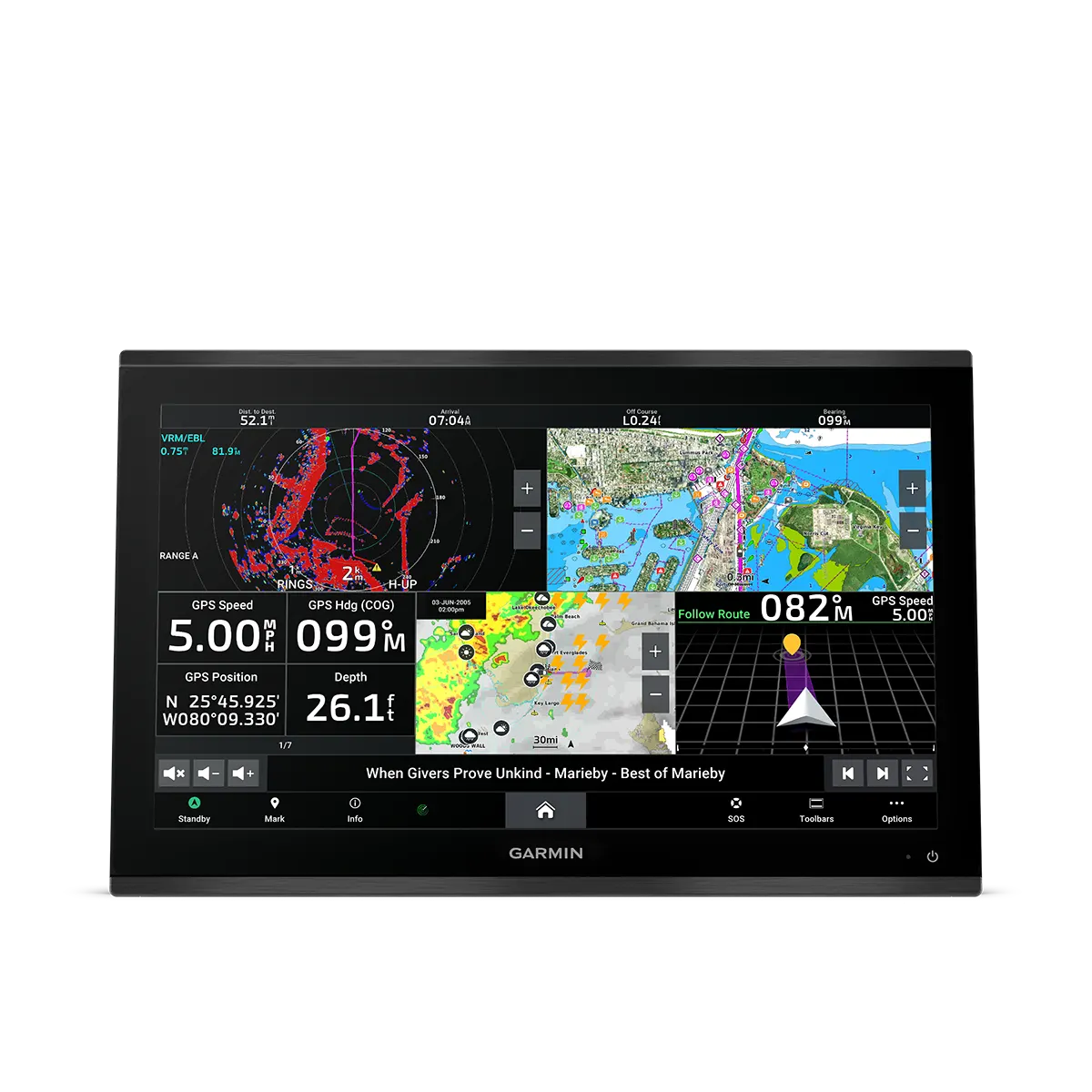 Garmin GPSMAP 9022 9222 split screen view