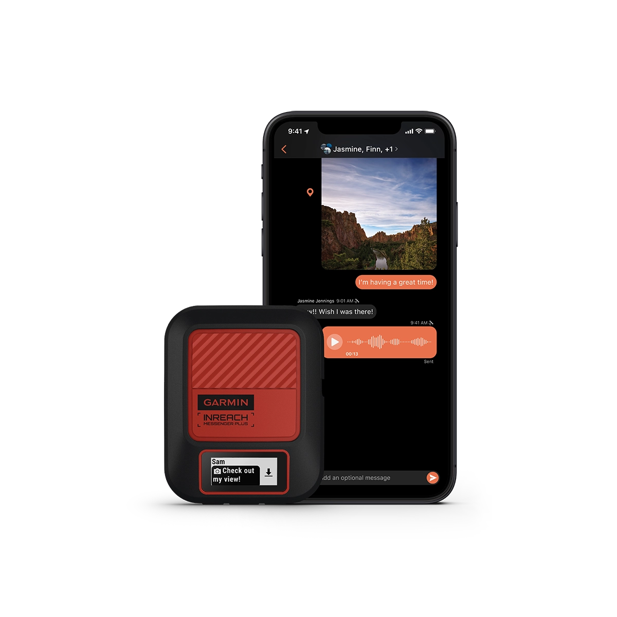 Garmin inReach Messenger Plus with phone voice message