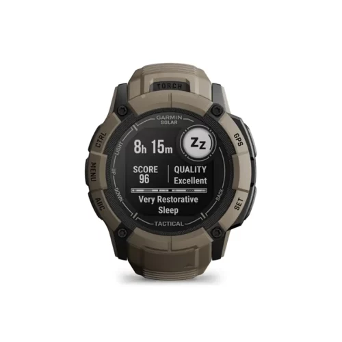 Garmin Instinct 2X Solar - Tactical Edition in coyote tan with sleep quality score screen