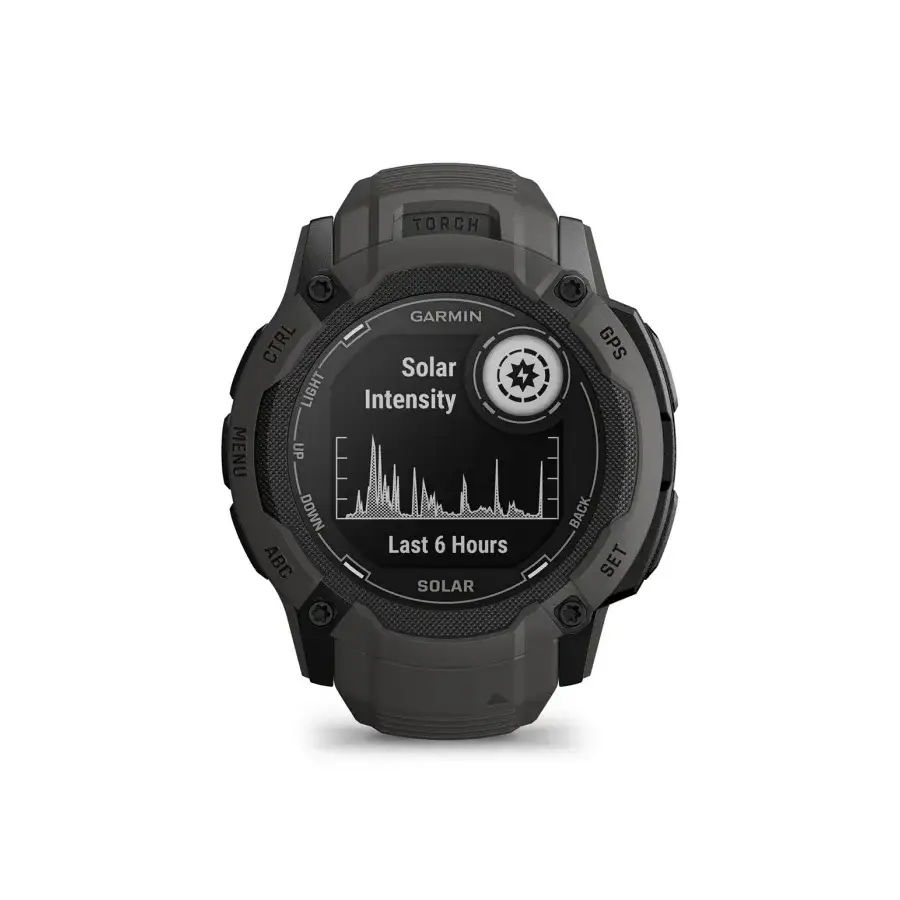 Garmin Instinct 2X Solar in black with solar intensity screen