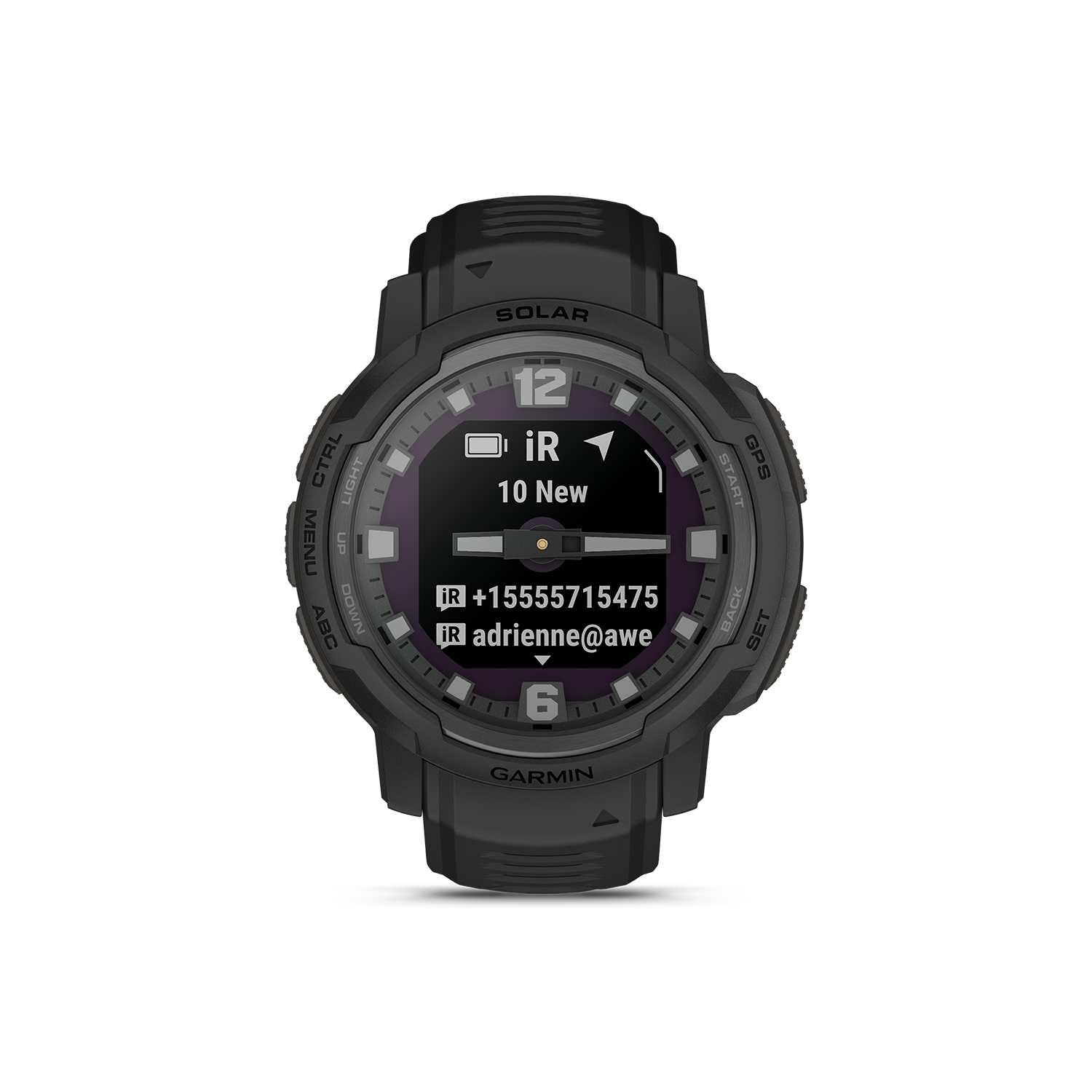 Garmin Instinct Crossover Solar - Tactical Edition messages screen