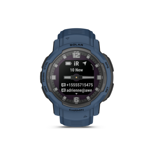 Garmin Instinct Crossover Solar in blue messages