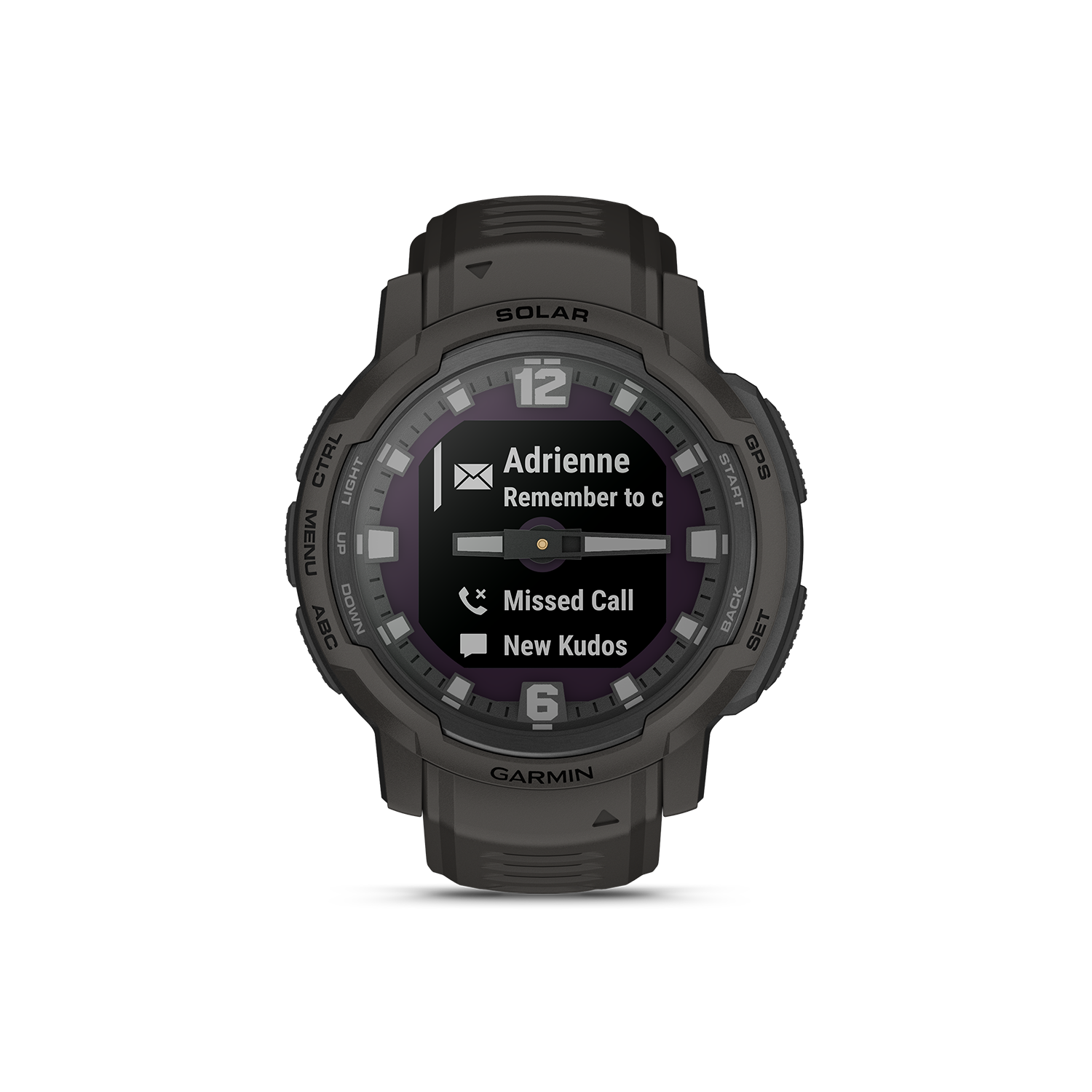 Garmin Instinct Crossover Solar in graphite messages
