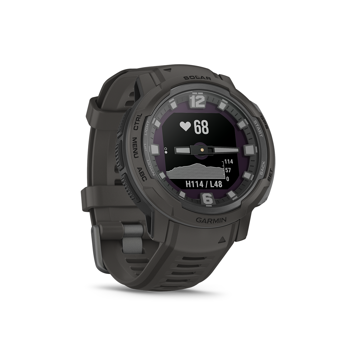 Garmin Instinct Crossover Solar in graphite right angled