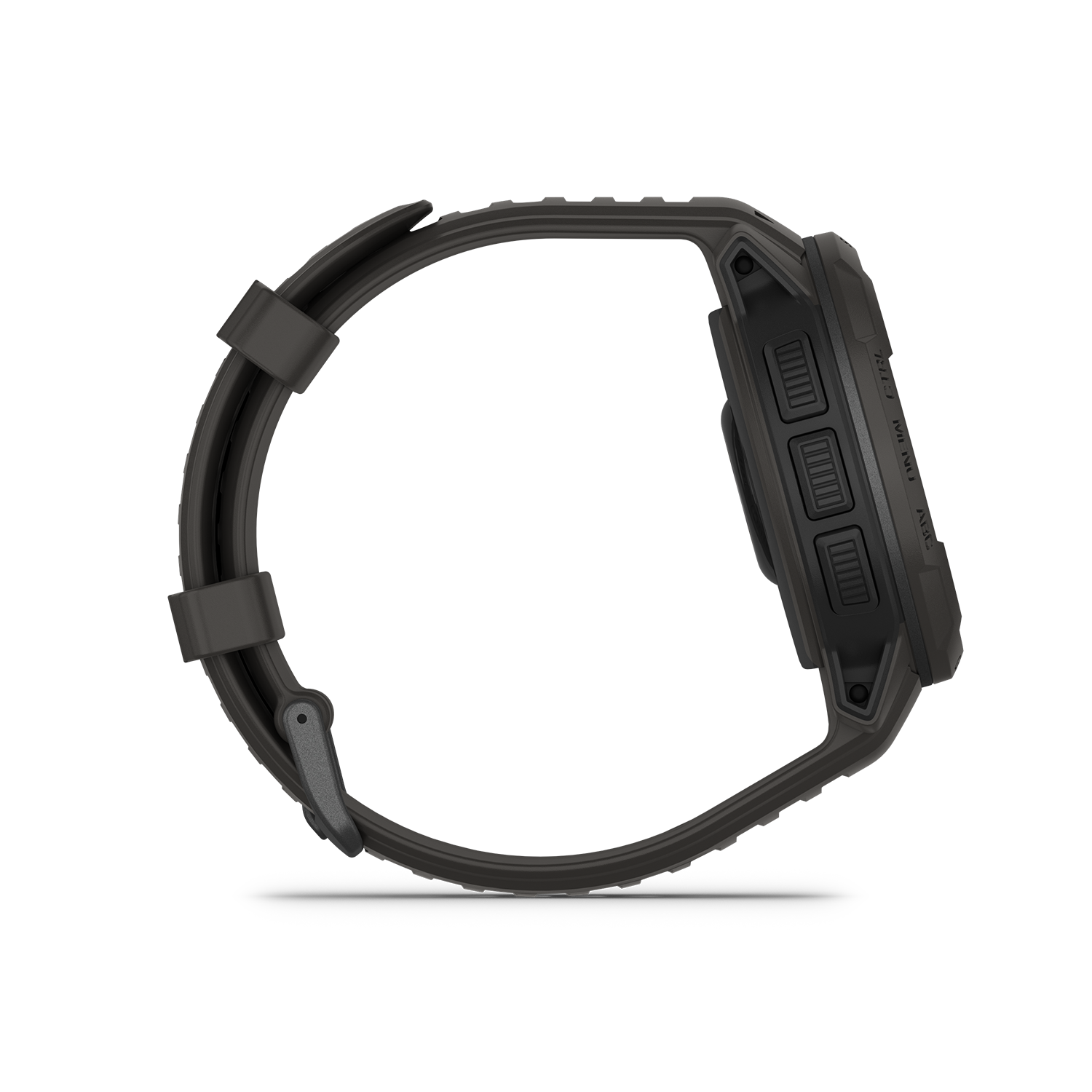 Garmin Instinct Crossover Solar in graphite right side with buttons