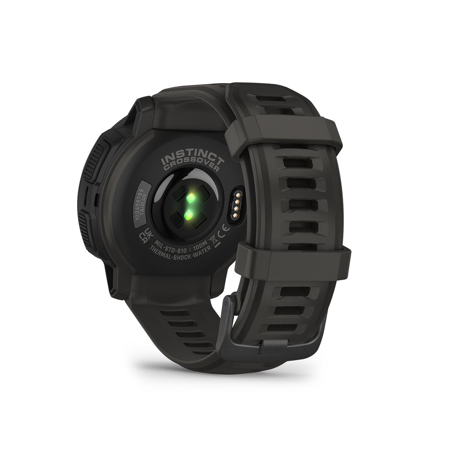 Garmin Instinct Crossover Solar in graphite rear view