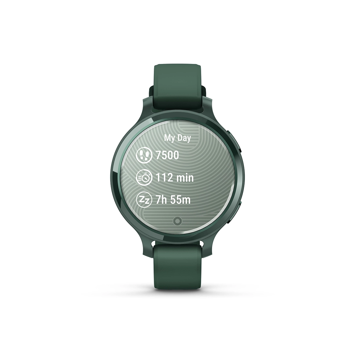Garmin Lily 2 Active in Lunar Gold with Silver with Jasper Green with Jasper Green Silicone Band my day