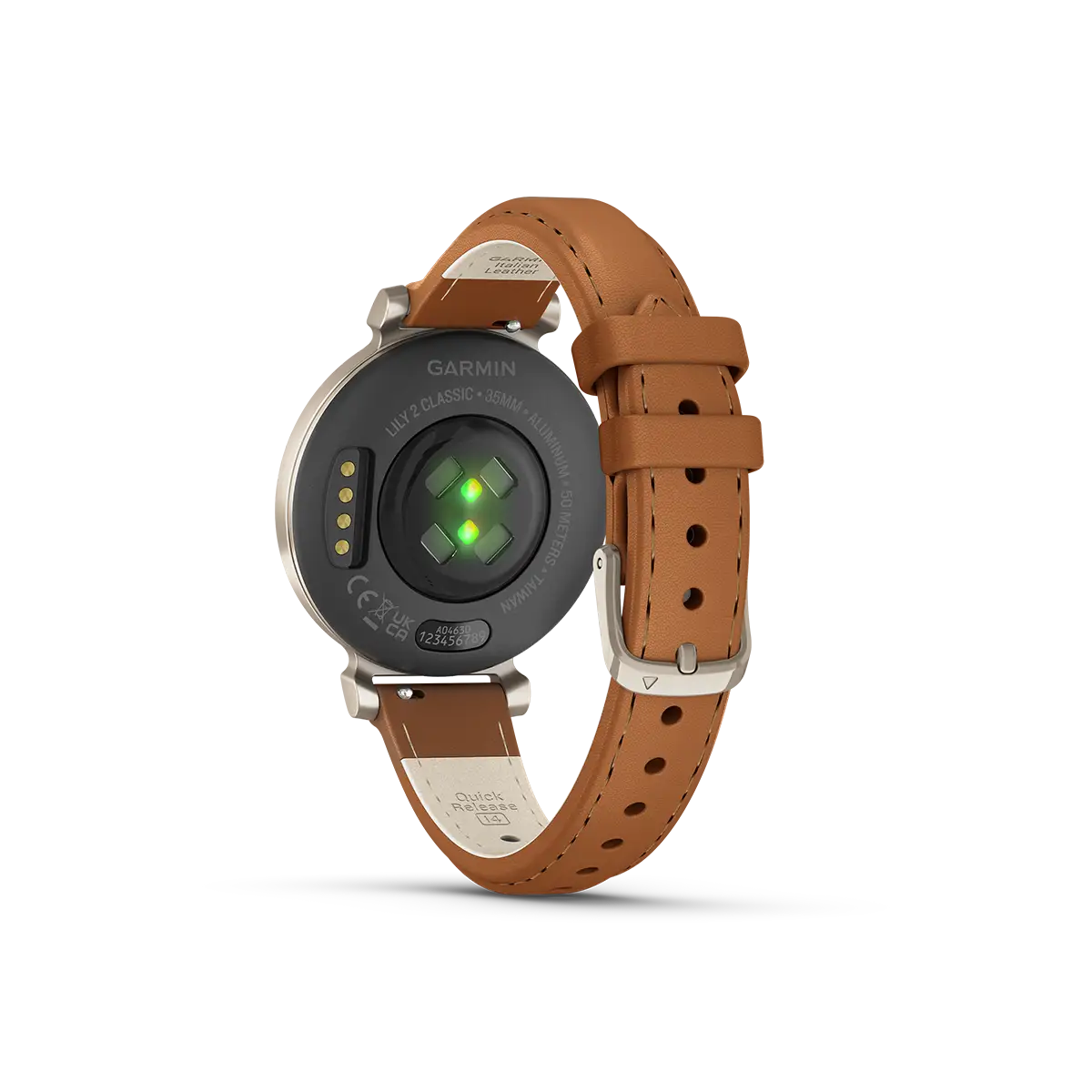 Garmin Lily 2 Classic Cream Gold with Tan Leather Band heart rate monitor