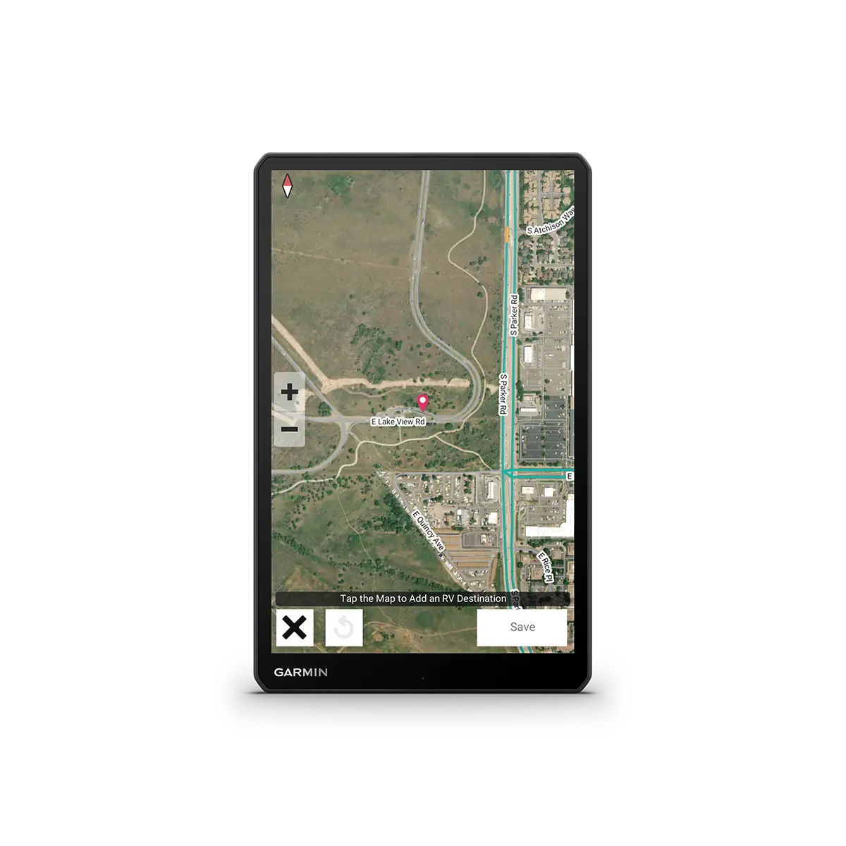 Garmin RV 1095 vertical mode with satellite imagery
