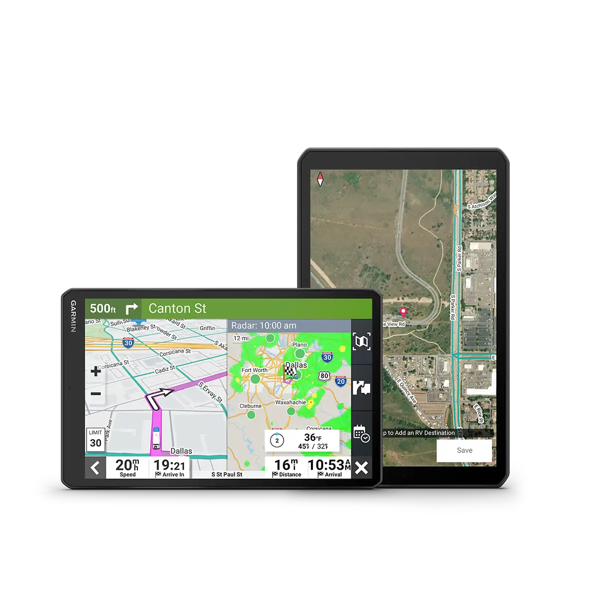 Garmin RV 895 and 1095, one vertical and one horizontal