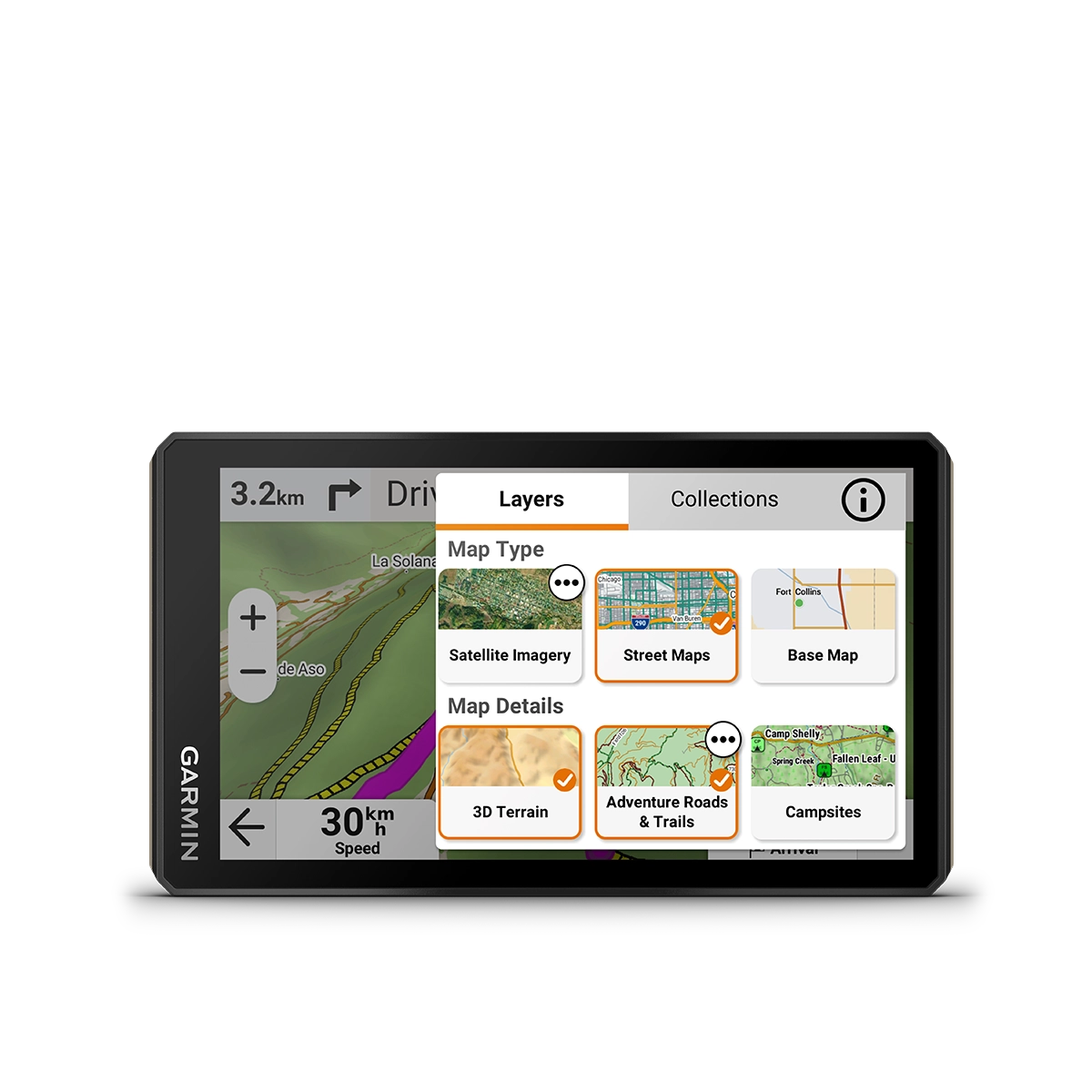 Garmin Tread 2 with map layers