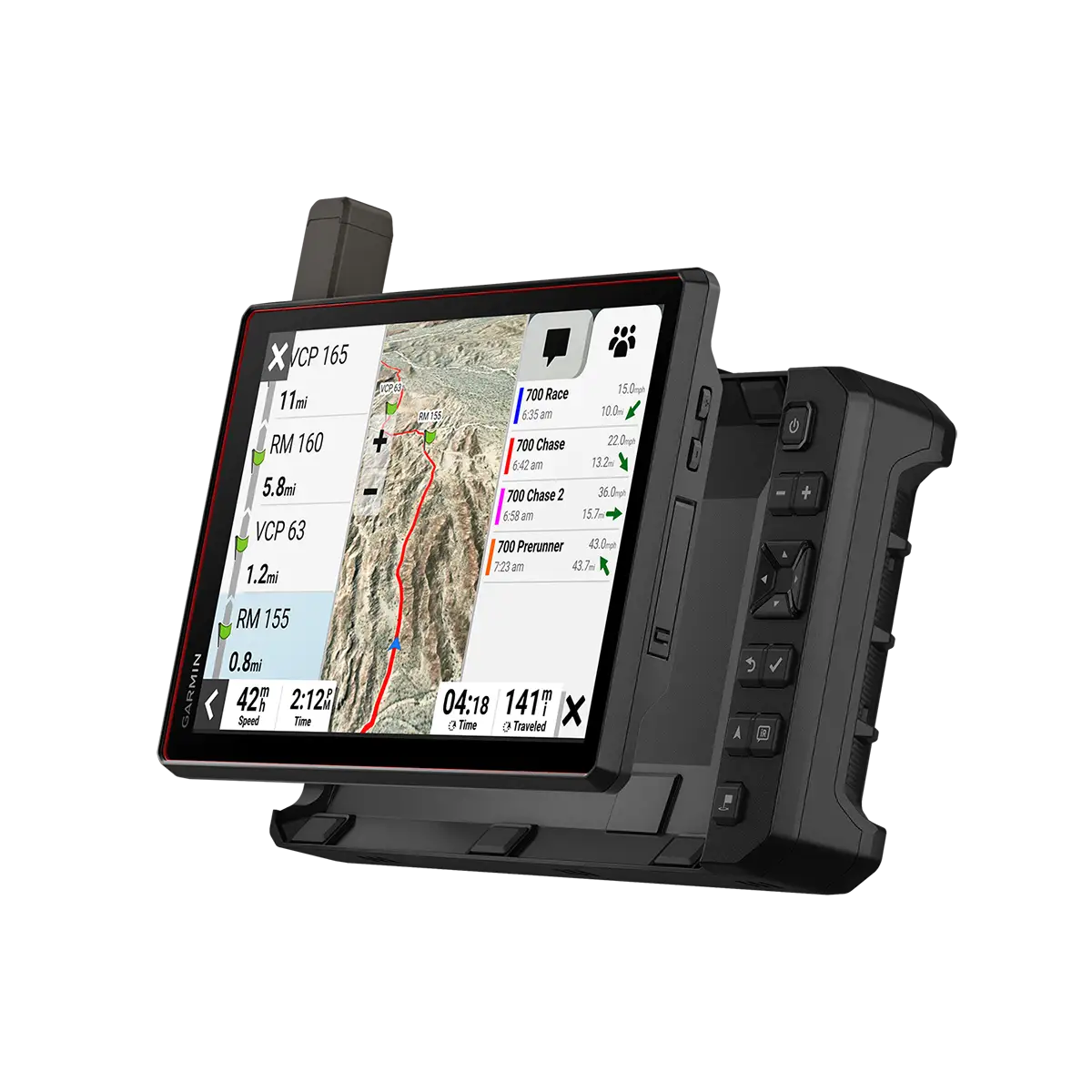 Garmin Tread XL Baja Race angled left shown with mount