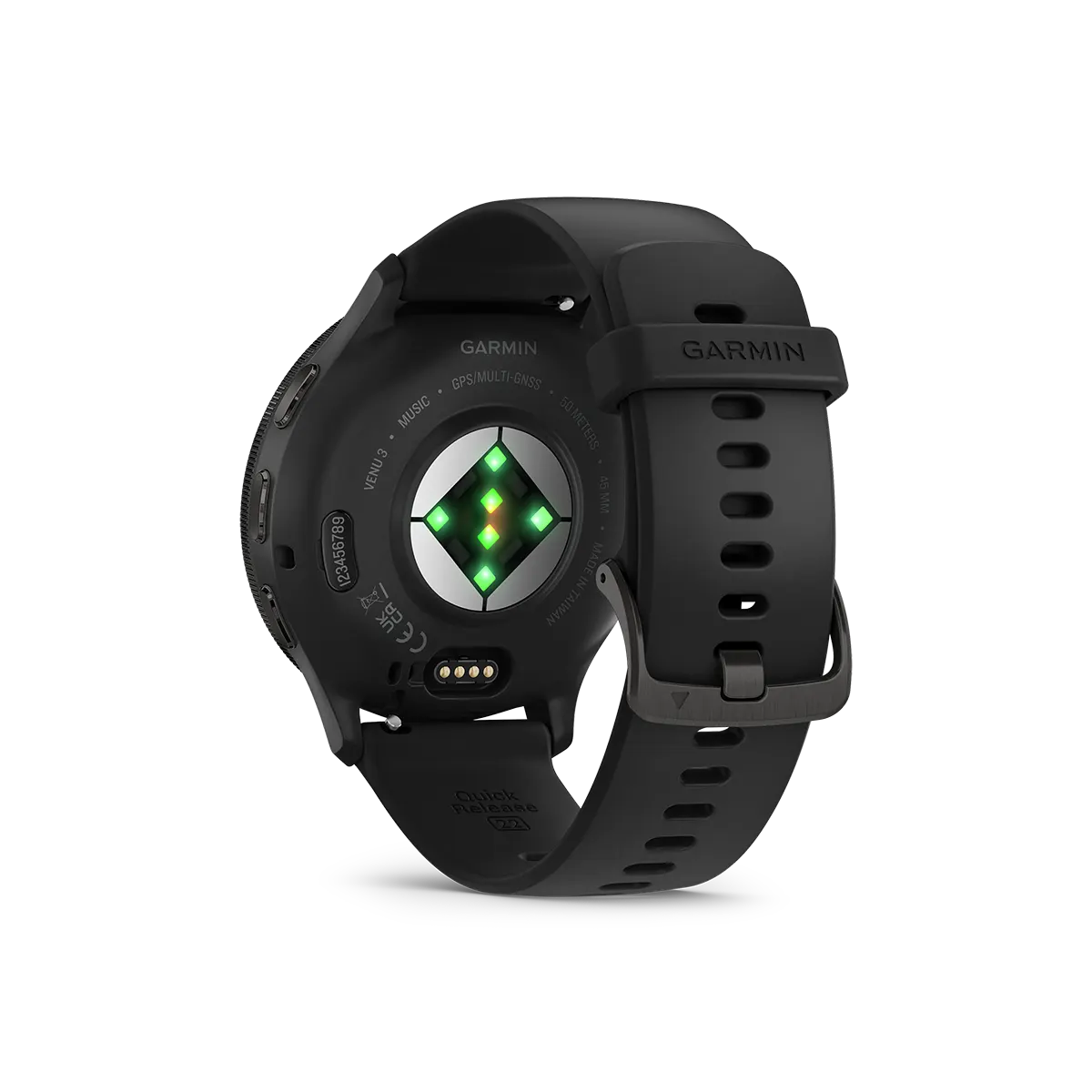 Garmin Venu 3 in black wrist heart rate monitor
