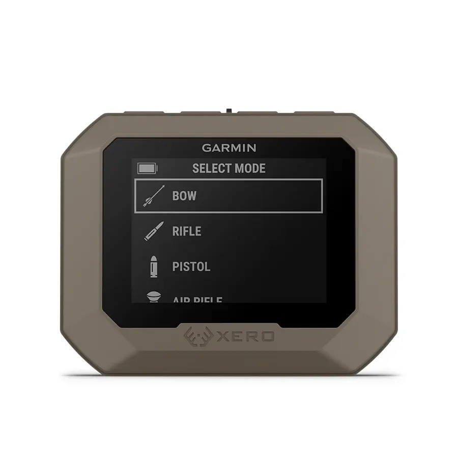 Garmin Xero C1 Pro ballistic chronograph weapon selection screen