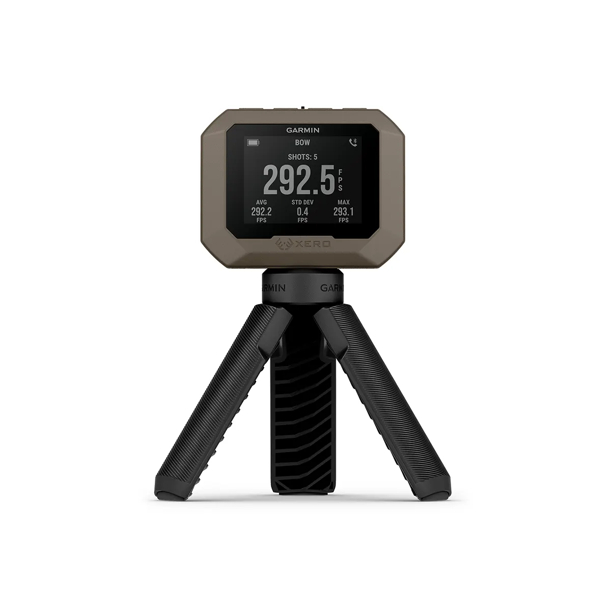 Garmin Xero C1 Pro chronograph for shooting on tripod with shot data