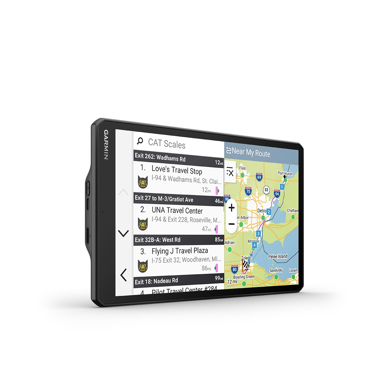 Garmin dezl OTR1020 cat scales search