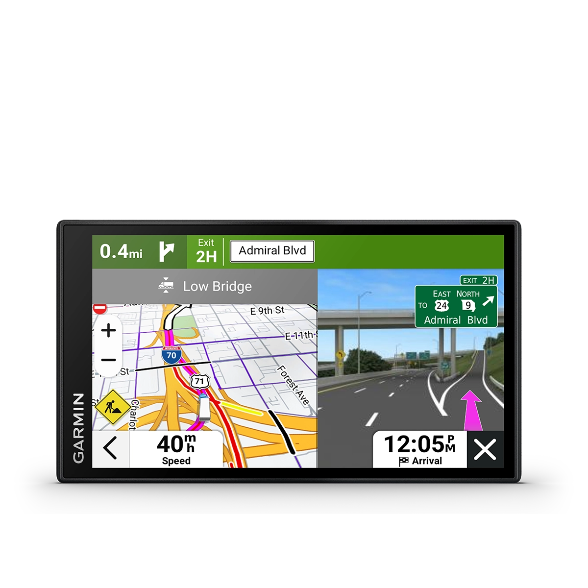 Garmin dezl OTR620 active route bridge alert
