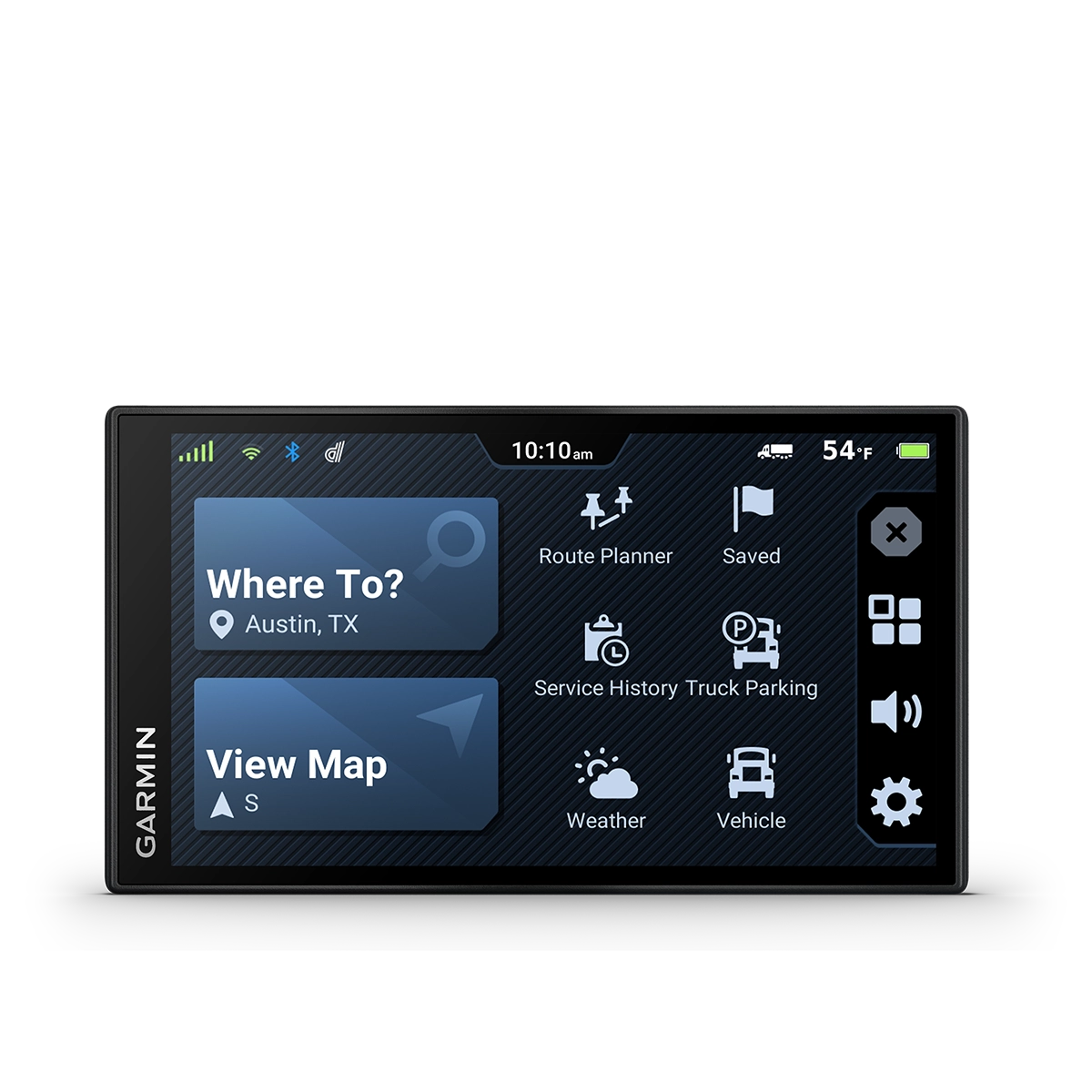 Garmin dezl OTR620 main menu