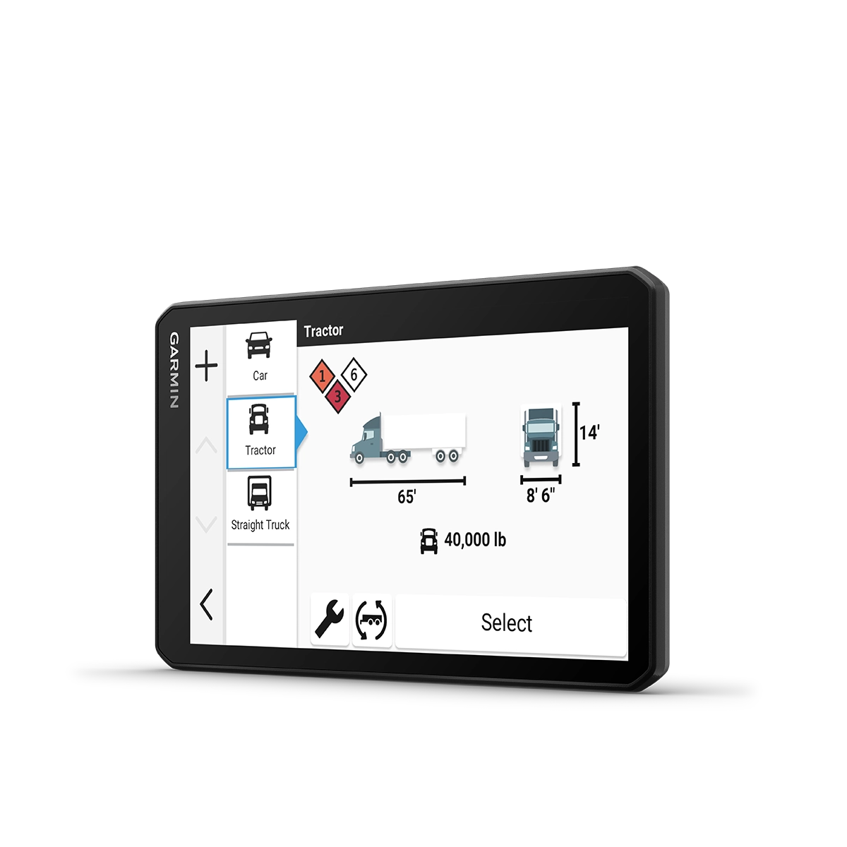 Garmin dezl OTR720 truck profile