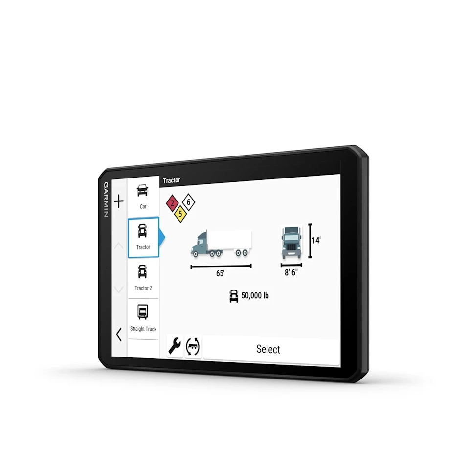 Garmin dezl OTR820 truck profile