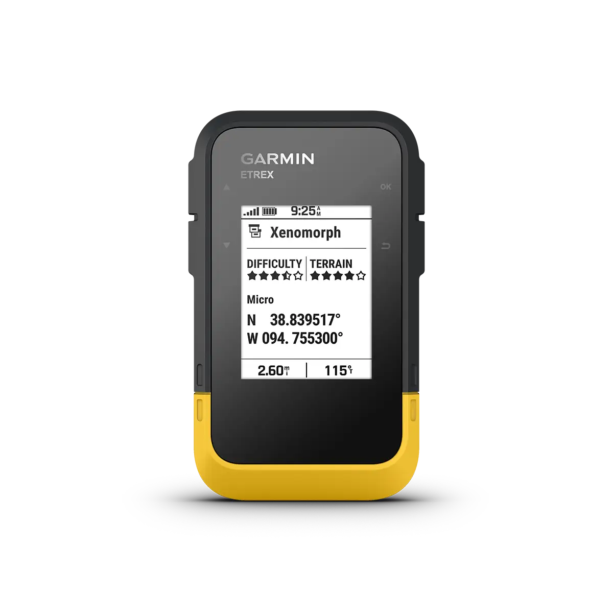 Garmin eTrex SE with geocache info screen