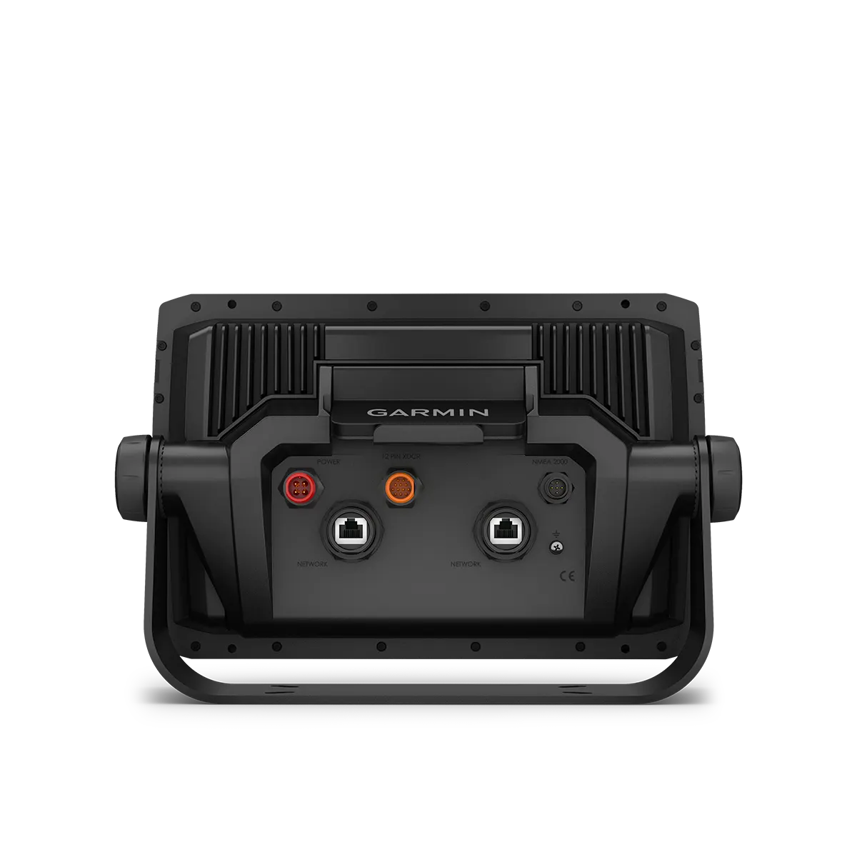 Garmin ECHOMAP Ultra 2 10” back view with connections, part of LiveScope fishing bundle