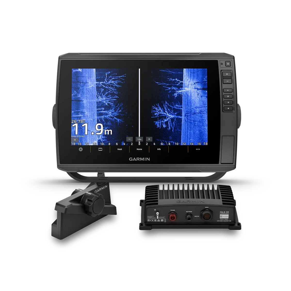 Garmin LiveScope fishing bundle including ECHOMAP Ultra 2 106sv, LVS34 transducer and GLS10 Sonar Module