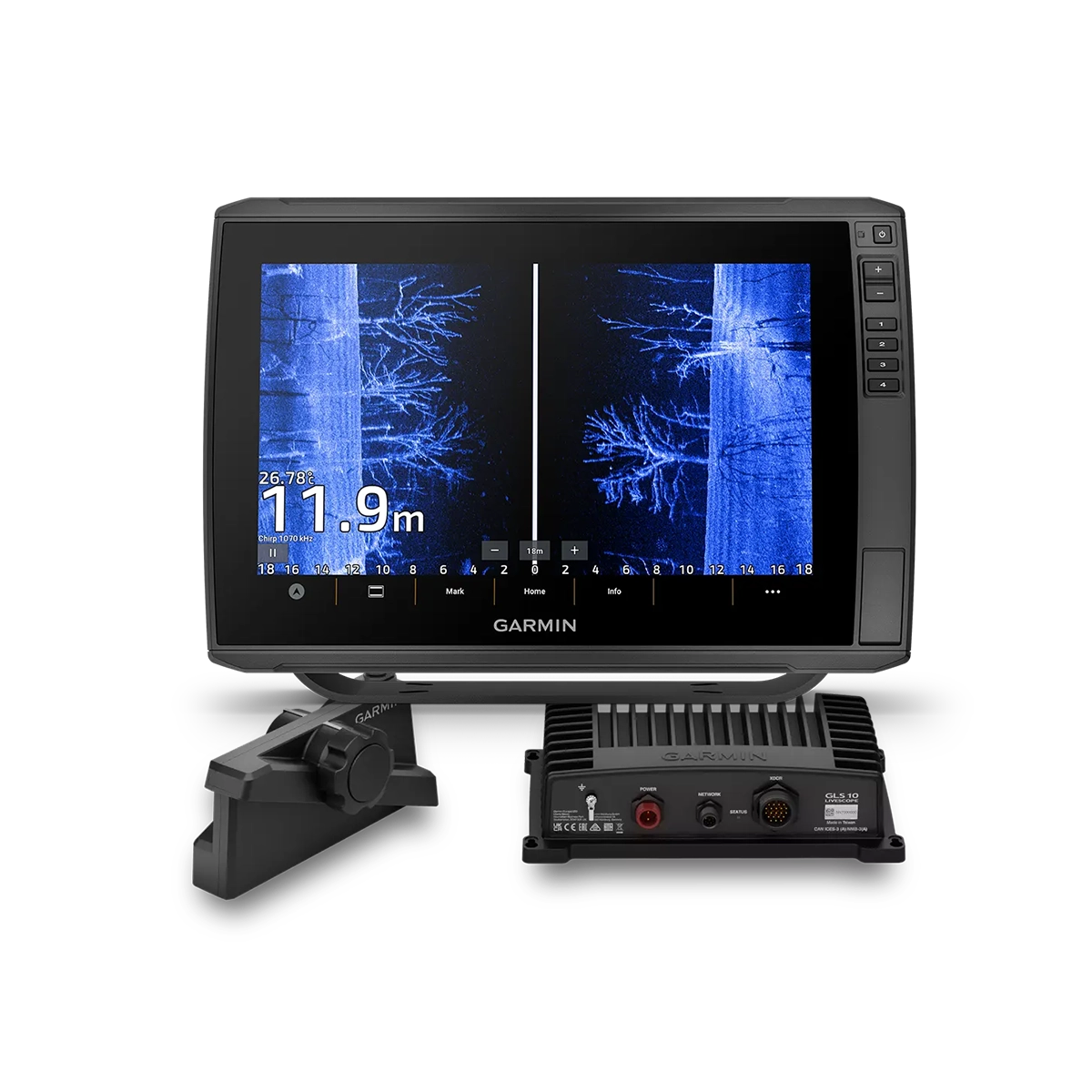 Garmin LiveScope+ ECHOMAP 2 126sv bundle for fishing with LVS34 transducer and GLS10 sonar module