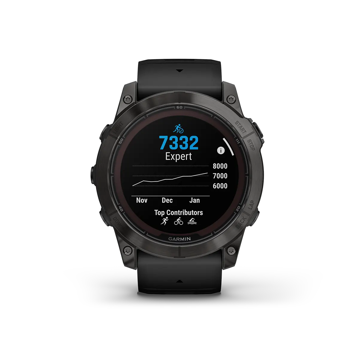 fenix 7X Pro Sapphire Solar in Titanium with Carbon Gray DLC Titanium with Black Band clmibpro