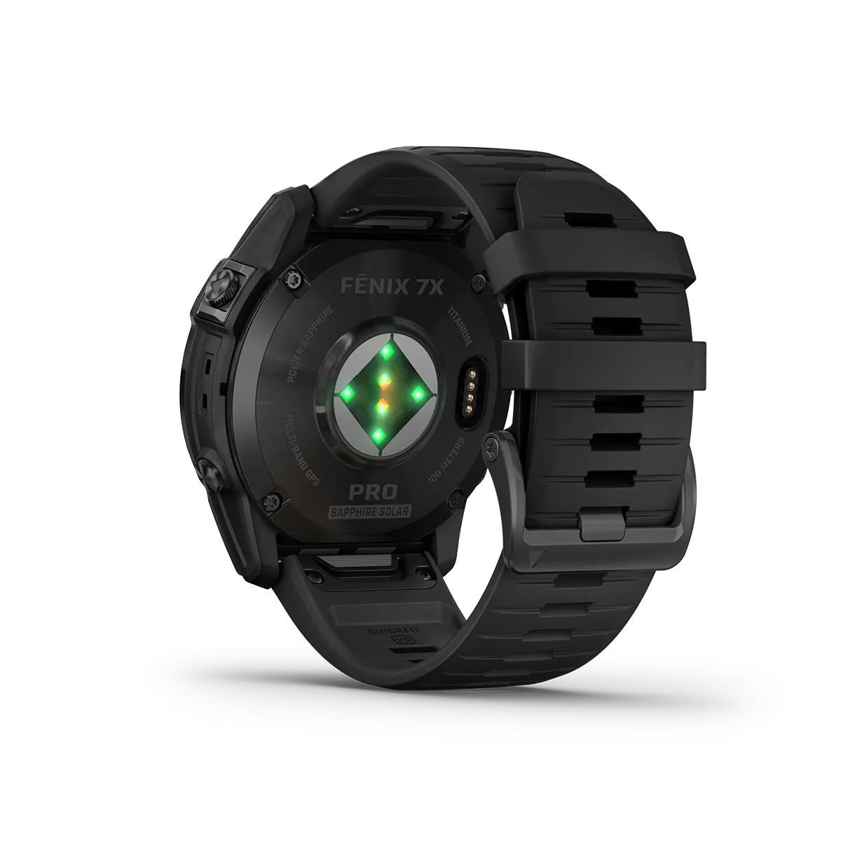 fenix 7X Pro Sapphire Solar in Titanium with Carbon Gray DLC Titanium with Black Band heart rate monitor