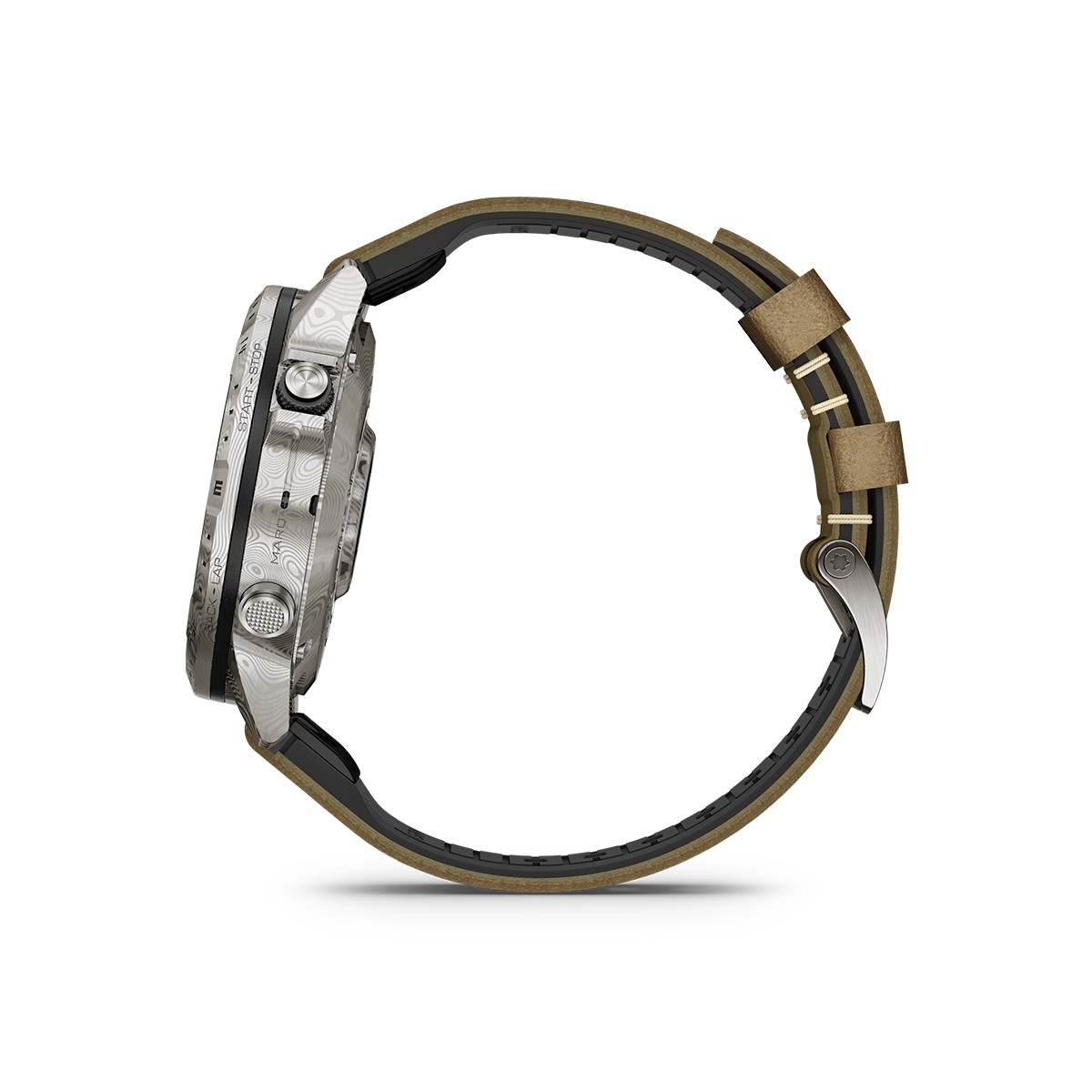 Garmin MARQ Adventurer (Gen 2) - Damascus Steel Edition left side