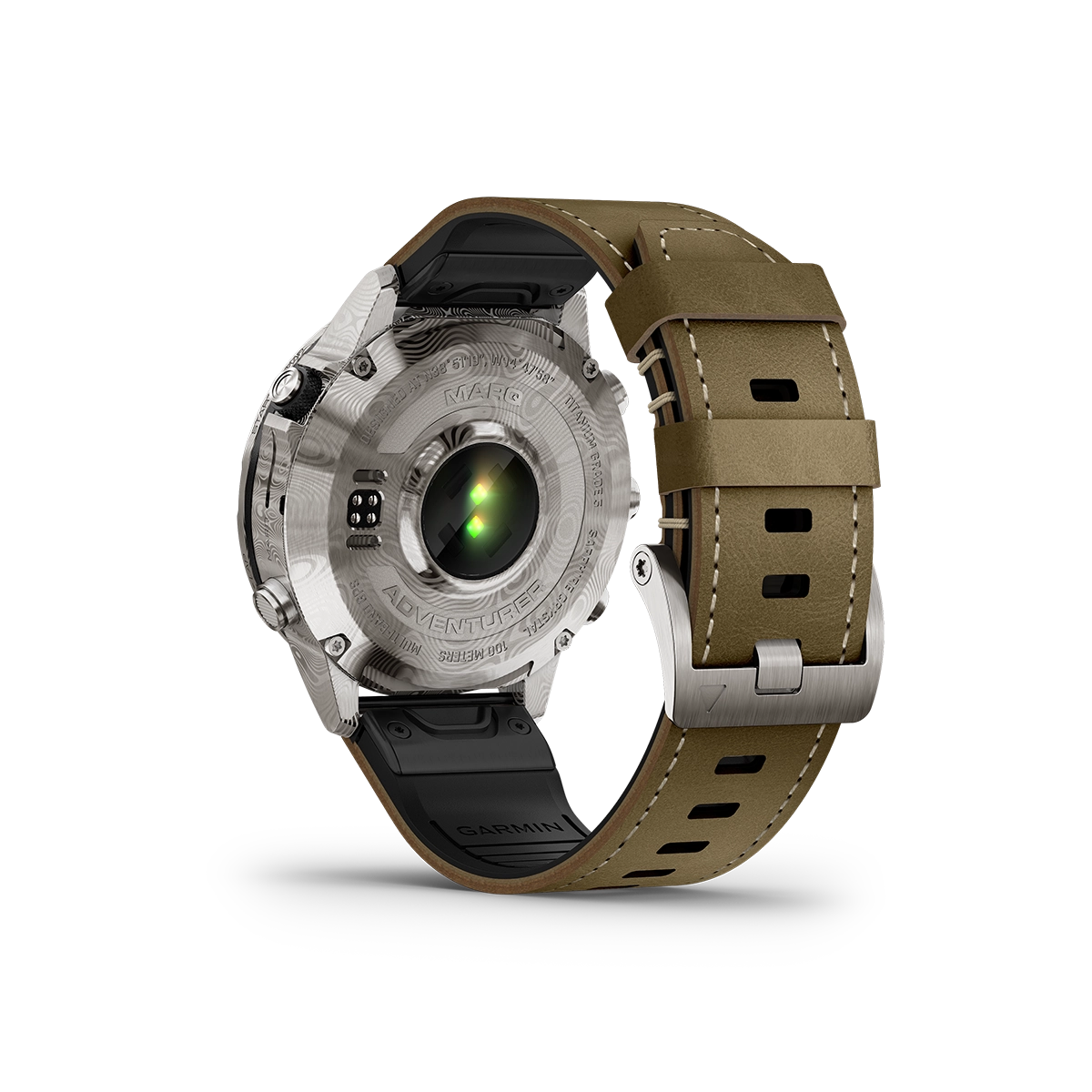 Garmin MARQ Adventurer (Gen 2) - Damascus Steel Edition rear view