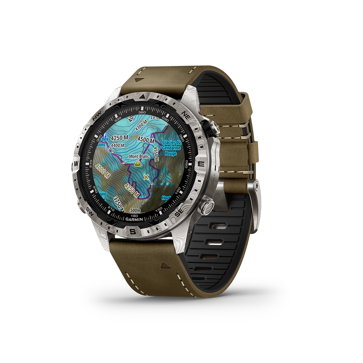 Garmin MARQ Adventurer (Gen 2) - Damascus Steel Edition topo Europe with shade on