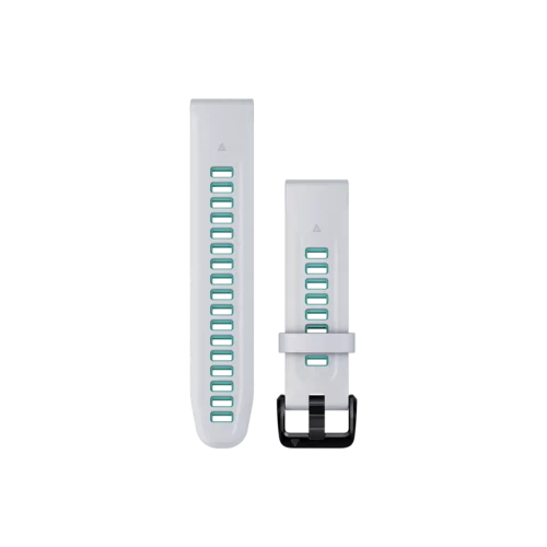 Garmin QuickFit 20 Watch Bands, Whitestone/Aqua Silicone (010-13279-07)