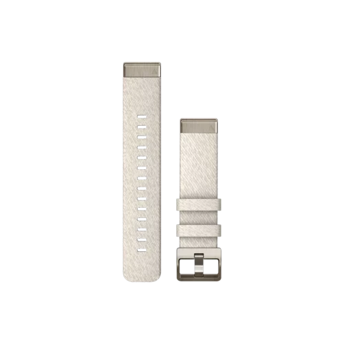 Garmin QuickFit 20 Watch Bands, Cream Heathered Nylon with Soft Gold Hardware (010-13279-08)