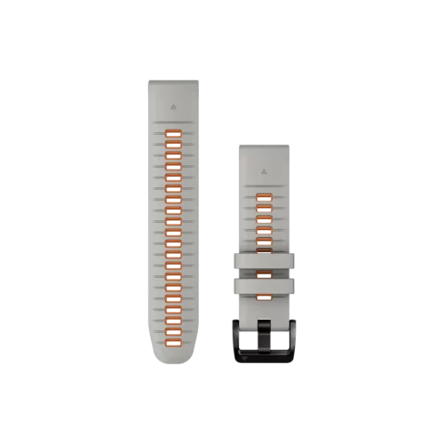 Garmin QuickFit 22 Watch Bands, Fog Gray/Ember Orange Silicone (010-13280-02)