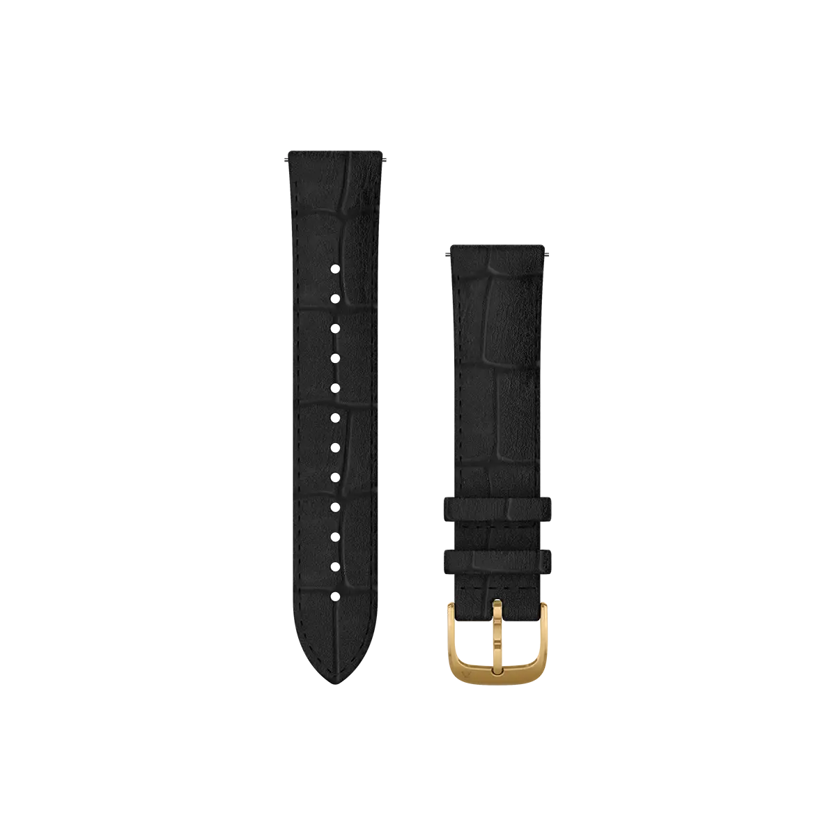 Garmin Quick Release Bands (20 mm), Black Embossed Italian Leather with 24K Gold PVD Hardware
