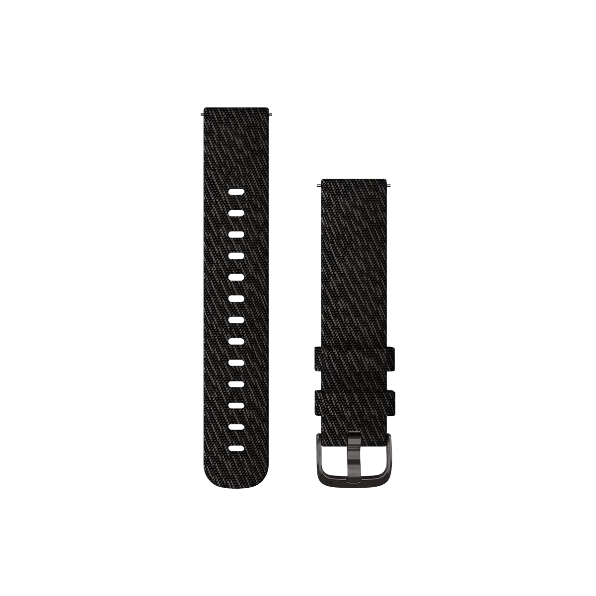 Quick Release Bands (20 mm), Black Pepper Woven Nylon with Slate Hardware