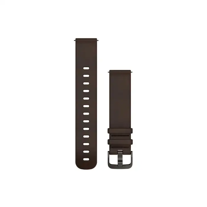 Quick Release Bands (20 mm), Dark Brown Leather with Slate Hardware