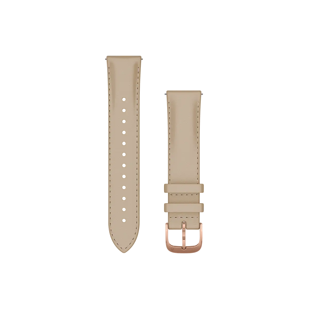 Garmin Quick Release Bands (20 mm), Light Sand Italian Leather with 18K Rose Gold PVD Hardware