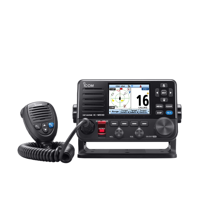 Icom IC-M510 EVO VHF marine radio transceiver front view with intercom