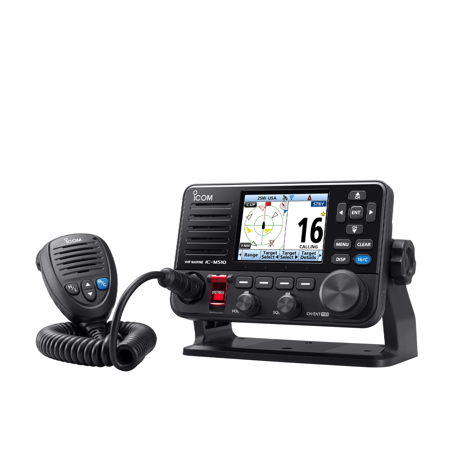 Icom IC-M510 EVO boat radio receiver angled view
