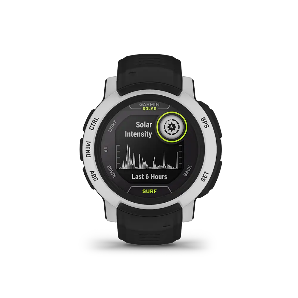 Garmin Instinct2 Solar Surf black solar intensity page