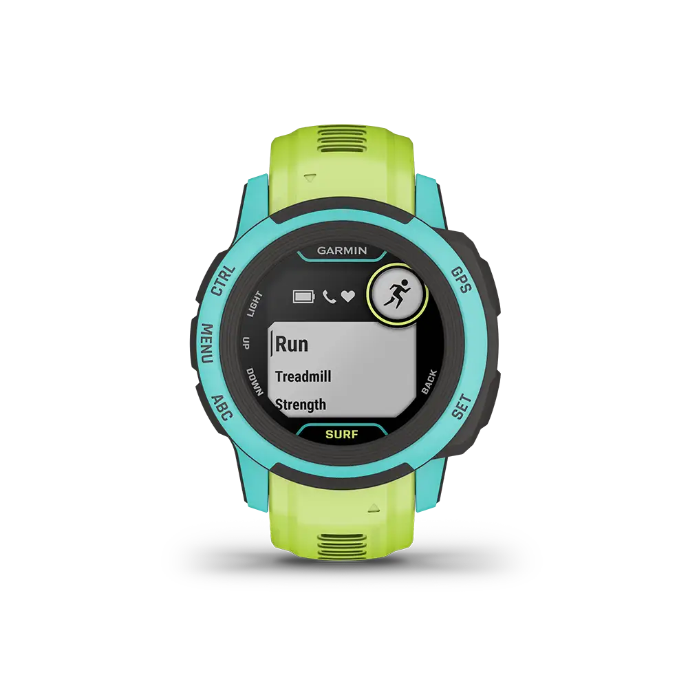 Garmin Instinct 2S Surf green aqua workout page