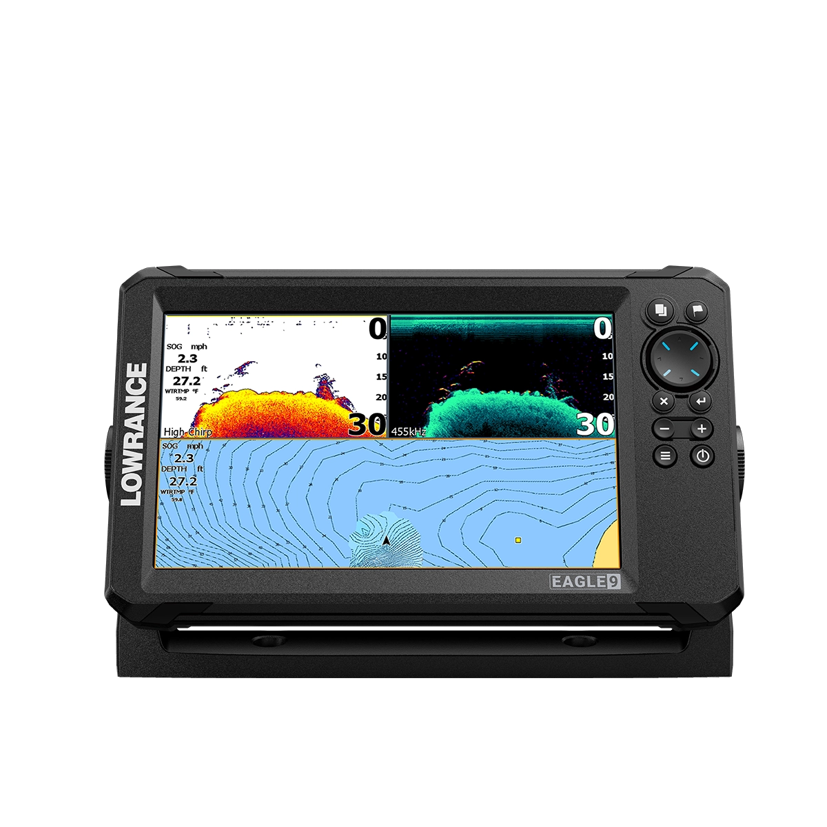 Lowrance EAGLE 9 TS + C-MAP with 3 split screen