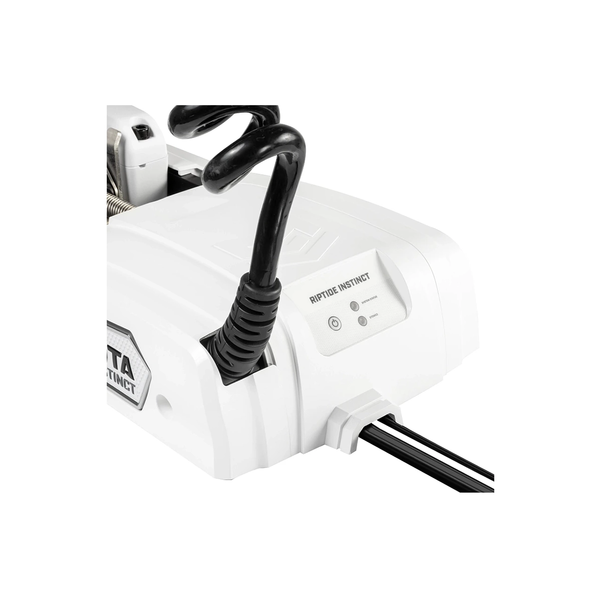 Minn Kota Riptide Instinct QUEST in white, plug detail